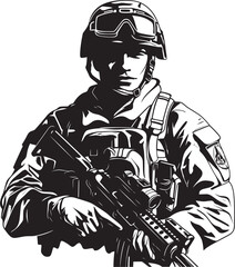 Ghost Recon Vector Black Logo for Elite Soldiers Striker Sentinel Combat Soldier Icon in Black