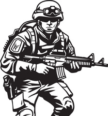 Precision Icons Tactical Soldier Emblem Design Shadow Ops Insignia Vector Black Combat Logo