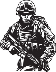 Strategic Strike Vector Black Insignia for Soldiers Vector Valor Black Logo for Combat Operatives