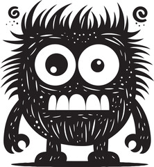 Quirky Quibbles Black Icon for Doodle Monster Delights Scribble Sweets Cute Doodle Monster Glyph in Black