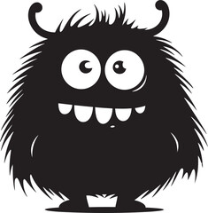 Doodle Daze Vector Black Icon for Cute Monster Icons Monstrous Mingle Playful Monster Emblem in Black