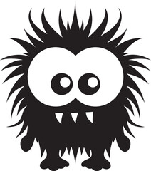 Cheerful Critters Black Logo for Cute Doodle Monsters Sweet Monster Mash Vector Design for Playful Icons