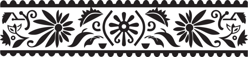 Eternal Elegance Ethnic Style Vector Emblem in Black Intricate Weaves Black Icon for Ethenic Border Art