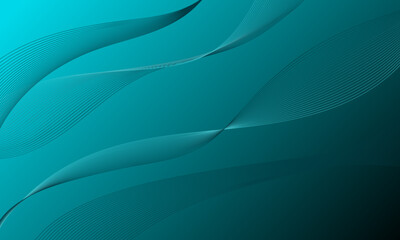 green soft lines wave curves on gradient abstract background