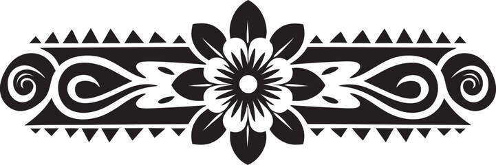 Intricate Weaves Black Icon for Ethenic Border Art Cultural Essence Ethnic Style Logo Design in Black