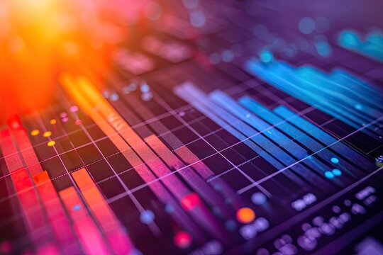 Business graph and chart concept. Colorful data visualization and financial analysis for report and presentation