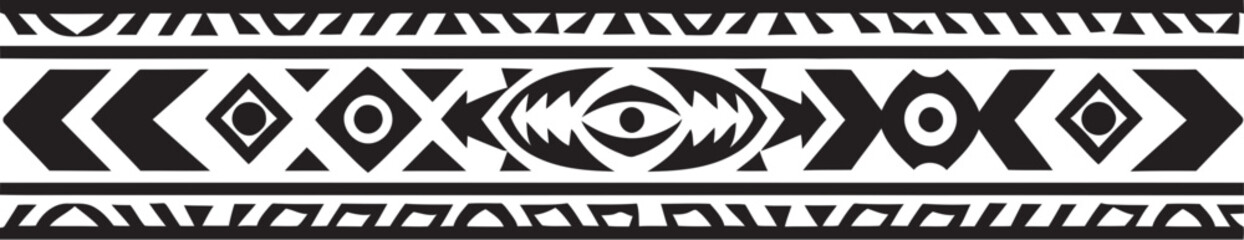 Traditional Ties Black Emblem for Ethnic Border Art Timeless Craftsmanship Vector Logo for Ethenic Style