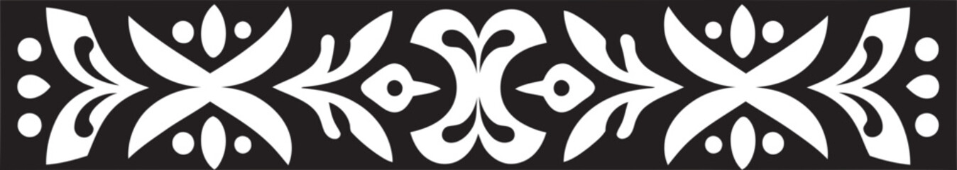 Ceremonial Craft Ethnic Style Border Emblem in Black Crafted Elegance Black Glyph for Vector Ethnic Design