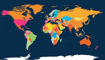 Colorful Vector Representation of the World Map