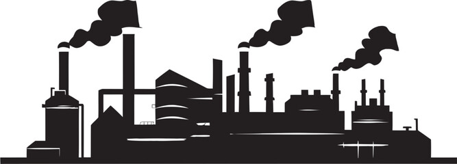 Naklejka premium Innovation Forge Vector Black Emblem for Progress Driven Factory Design Industrial Ingenuity Monochrome Logo Depicting Forward thinking Production