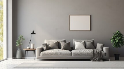 neutral gray home background illustration minimalist modern, cozy elegant, contemporary stylish neutral gray home background