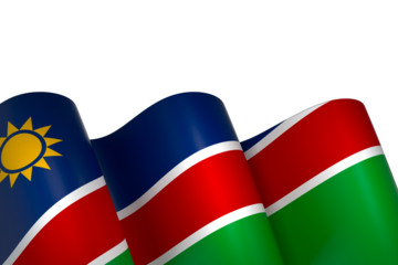 Namibia flag element design national independence day banner ribbon png

