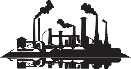 Techno Excellence Black Icon Symbolizing Advanced Production Robotic Precision Vector Black Logo for Cutting edge Plant Design