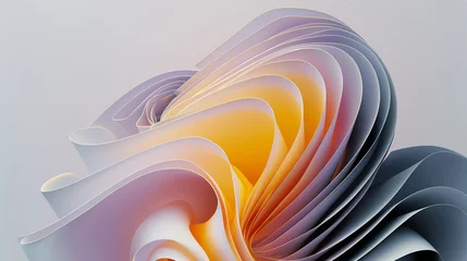 Foto op Canvas 3Dスパイラル構造背景 抽象画_オレンジ色 An 3D spiral abstract structure with orange colors. Background [Generative AI] © Tatsuya
