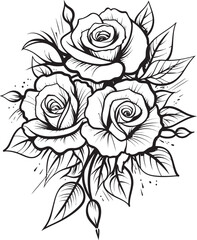 Graphite Elegance Lineart Rose Icon in Bold Black Eternal Roses Black Logo for a Timeless Lineart Rose Design