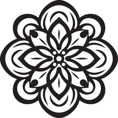 Eternal Harmony Intricate Mandala in Sleek Black Vector Logo Zenith of Zen Vector Mandala Icon with Elegant Black Pattern