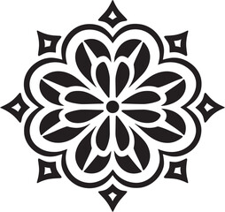 Whirlwind of Wholeness Mandala Icon with Elegant Black Vector Pattern Enchanting Radiance Vector Logo Depicting Mandala Design in Sleek Black