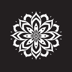 Transcendental Patterns Black Logo with Mandala Icon in Monochrome Vector Zenith of Zen Vector Mandala Logo Depicting Elegant Black Pattern