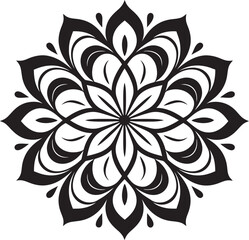 Fototapeta premium Infinite Serenity Monochrome Emblem Depicting Mandala Design in Vector Spiritual Spirals Elegant Black Icon with Mandala in Vector