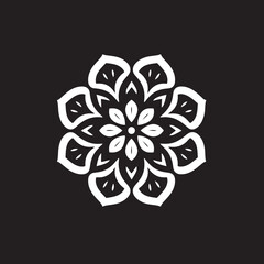 Divine Radiance Intricate Mandala Design in Elegant Black Soulful Symmetry Vector Black Logo Unveiling Mandala Pattern