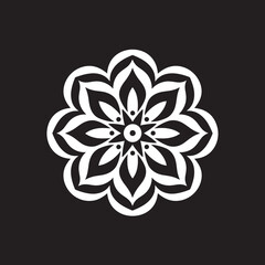 Enchanting Radiance Vector Logo Depicting Mandala Design in Sleek Black Infinite Harmony Monochromatic Mandala Emblem Featuring Vector Pattern