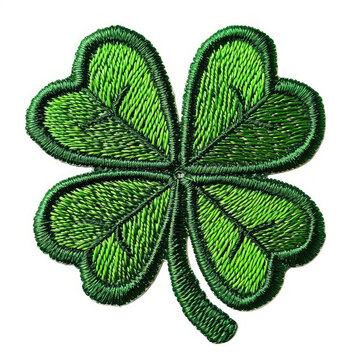 A green four leaf clover embroidered patch badge for st Patrick's day 