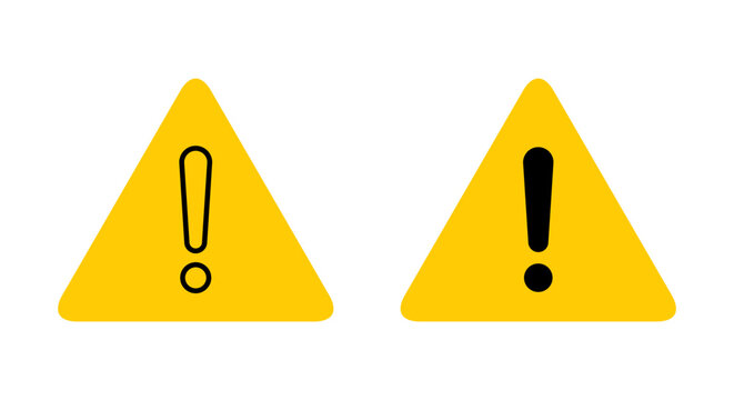 Alert warning icon vector in flat style. Exclamation mark symbol in triangle
