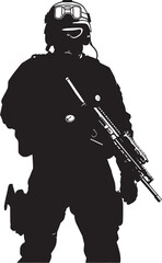 Rapid Response Icons Sleek Black Logo for SWAT Police Authority in Vector Shadow Guardians Vector SWAT Police Insignia Unveiling Black Logo Design