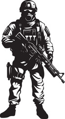 Stealth Guardians Monochromatic SWAT Police Logo Design in Vector Rapid Response Icons Vector Black Logo Depicting SWAT Police Authority