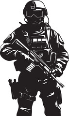 Special Ops Sovereignty Vector Black Logo Design for SWAT Police Authority Shadow Guardians Black Emblem Depicting SWAT Police Design in Vector
