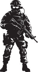 Fototapeta premium Dynamic Defense Vector SWAT Police Insignia Unveiling Black Logo Design Stealth Guardians Sleek Black Logo Depicting SWAT Police Authority in Vector