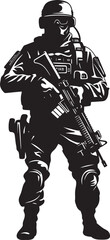 Elite Enforcers Elegant Vector Emblem Featuring SWAT Police Design in Black Special Ops Sovereignty Sleek SWAT Police Insignia in Black Vector Logo