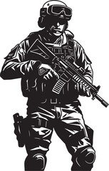 Dynamic Defense Monochromatic SWAT Police Logo Design in Vector Silent Protectors Vector Black Logo for SWAT Police Authority
