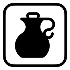 Editable water jug, liquid, container, olive oil vector icon. Wellness, spa, relaxation. Part of a big icon set family. Perfect for web and app interfaces, presentations, infographics, etc