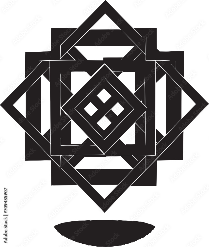Fototapete quantum contours black icon featuring abstract geometric shape in vector geometric zenith sleek vect
