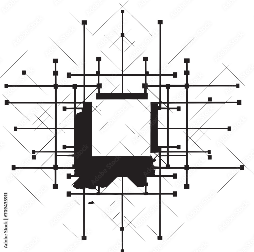Fototapete abstract elegance black icon with vector logo and dynamic geometric designs infinite angles elegant 