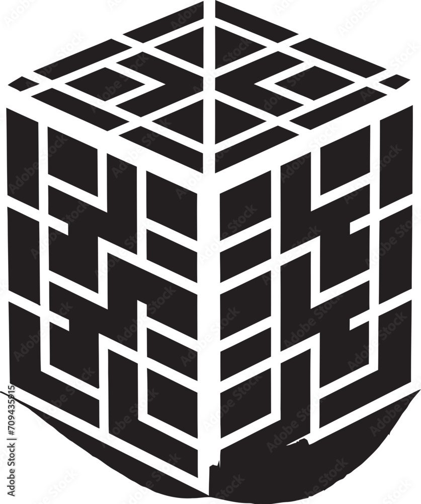 Fototapete quantum contours elegant icon featuring abstract geometric shapes in vector abstract matrix vector l