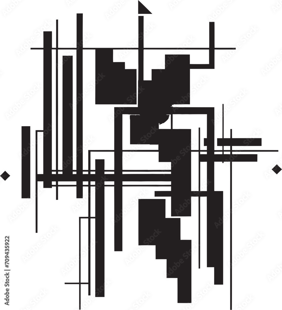 Fototapete shape fusion vector logo design with abstract black geometric patterns quantum contours sleek emblem