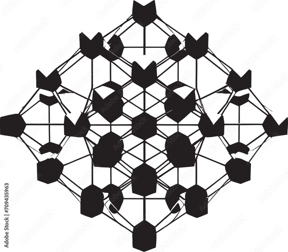 Fototapete quantum contours elegant icon featuring abstract geometric shapes in vector abstract matrix vector l