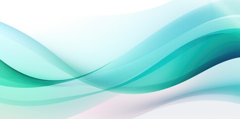 Obraz premium abstract blue and green waves with light background