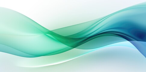 Obraz premium abstract blue and green waves with light background