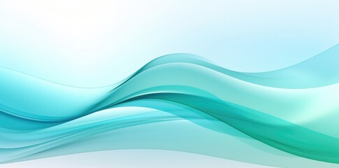 Obraz premium abstract blue and green waves with light background