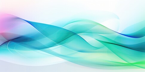 abstract blue and green waves with light background