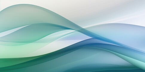Fototapeta premium abstract blue and green waves with light background