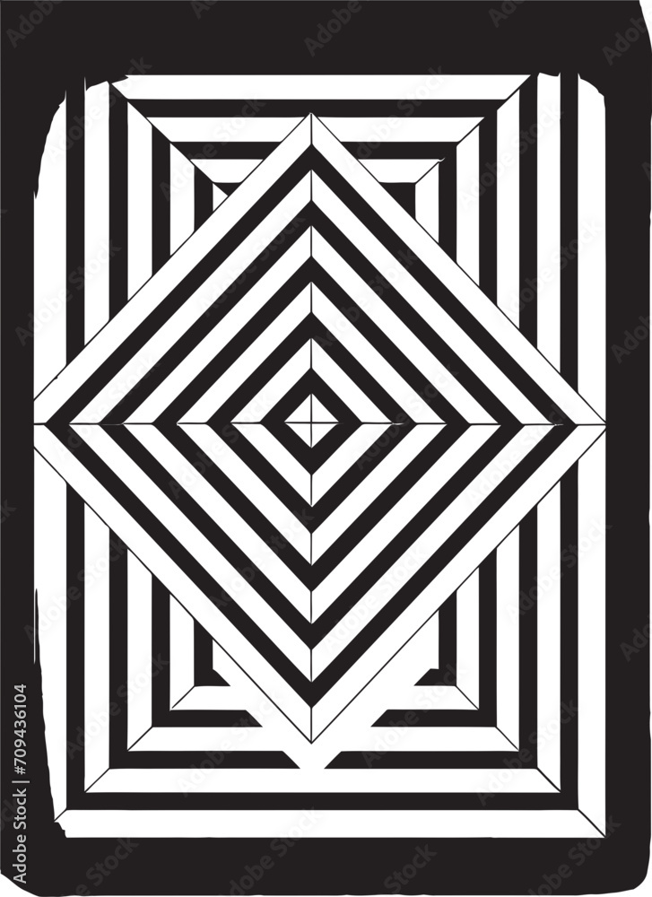 Fototapete dimensional harmony sleek vector logo with elegant black abstract geometric patterns dynamic symmetr