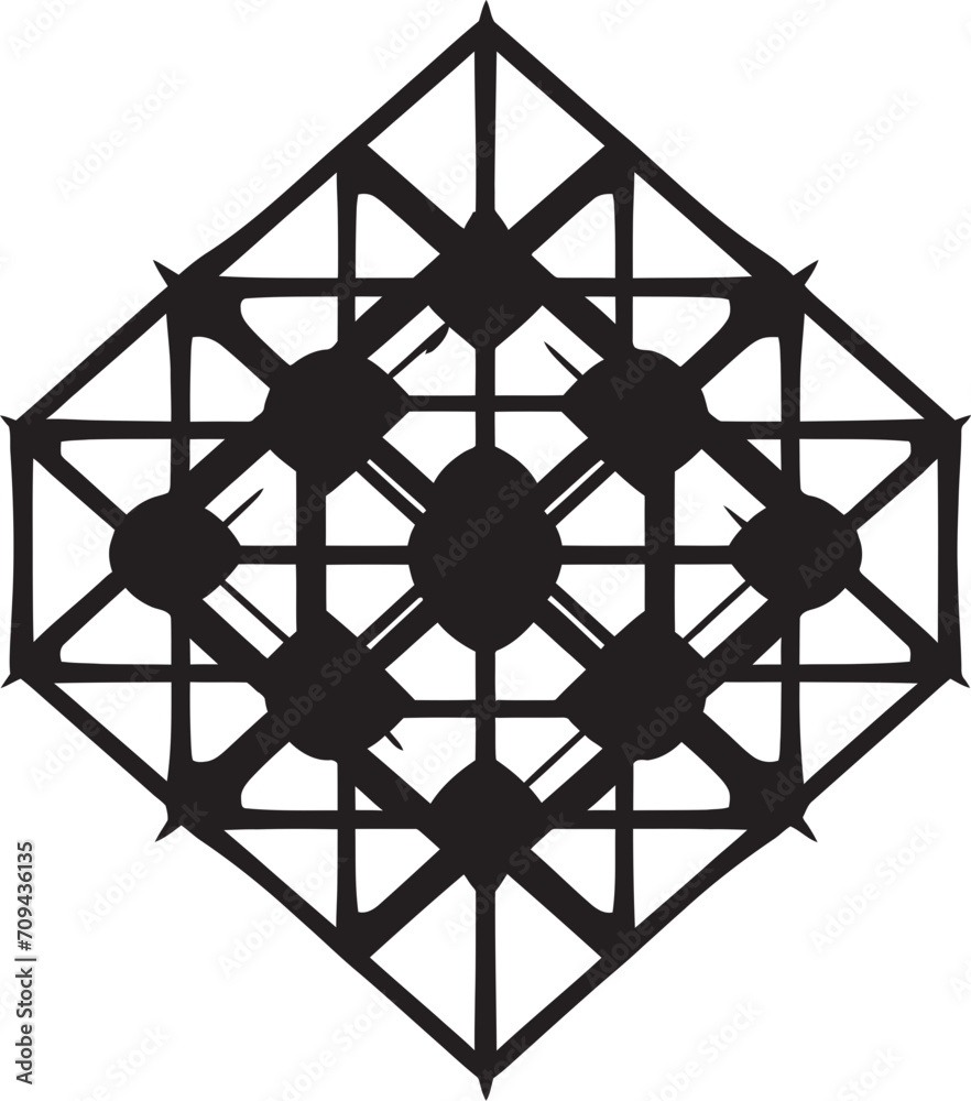 Fototapete dimensional harmony sleek vector logo with elegant black abstract geometric patterns dynamic symmetr