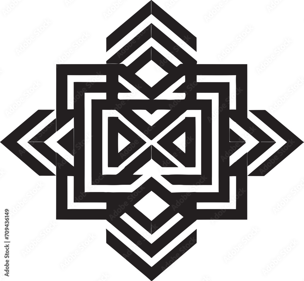 Fototapete infinite angles elegant vector logo design depicting black abstract geometric shapes mystic geometry