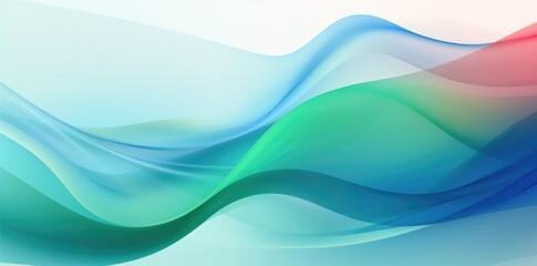abstract blue and green waves with light background