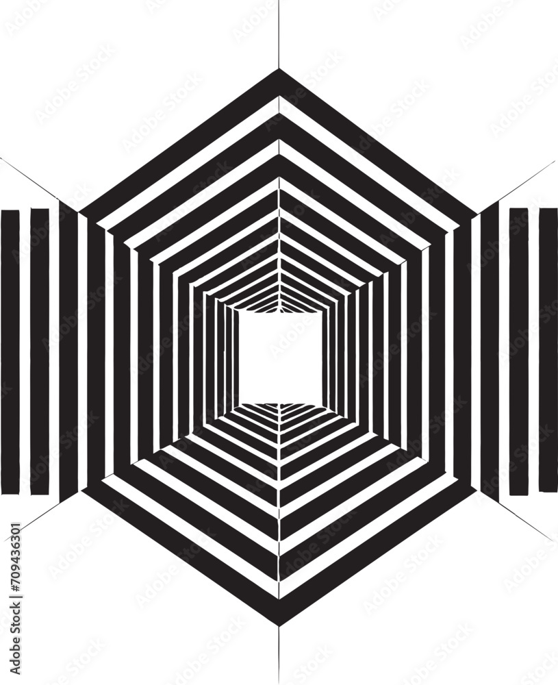 Fototapete infinite abstraction mystic black emblem with vector geometric elements dimensional elegance monochr