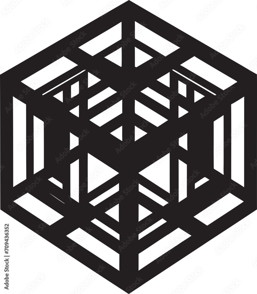 Fototapete abstract elegance black icon with vector logo and abstract geometric forms infinite angles elegant v